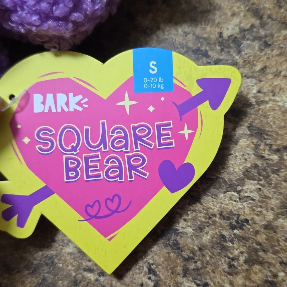 Bark Purple Square Bear Dog‎ Toy Size Small 0-20 Pounds NWT